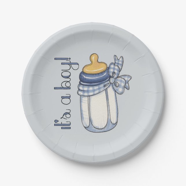 It's a Boy Paper Plates (Front)