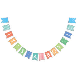It&#39;s A Boy Pastel Rainbow Baby Shower Banner