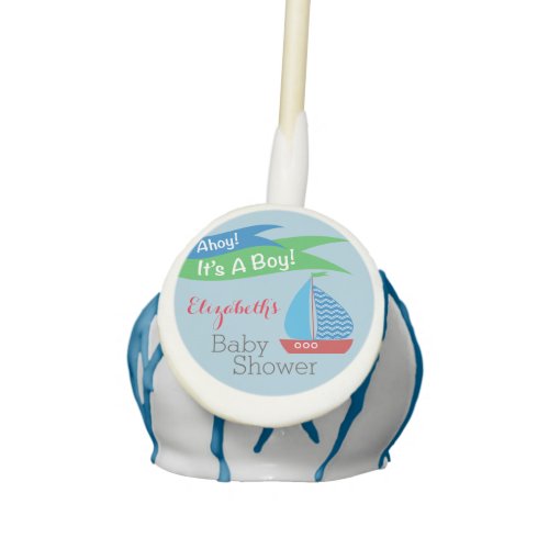 Its A Boy Personalized Nautical Baby Shower Cake Pops