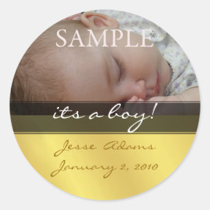Its a boy, photo stickers birth announcement