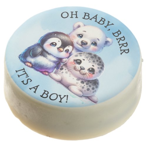 Its a Boy  Polar Arctic Winter Baby Shower Chocolate Covered Oreo