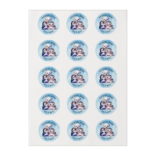 It's a Boy | Polar Arctic Winter Baby Shower Edible Frosting Rounds (Sheet)