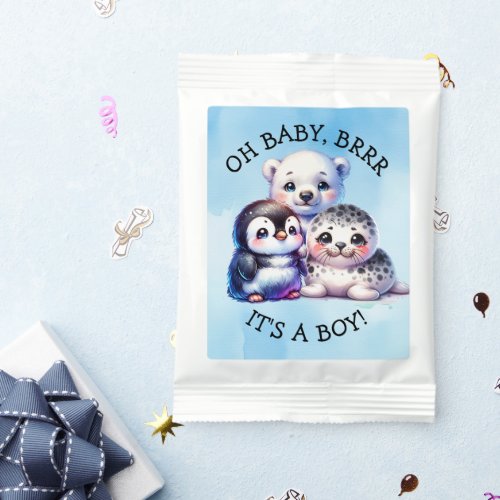Its a Boy  Polar Arctic Winter Baby Shower Hot Chocolate Drink Mix