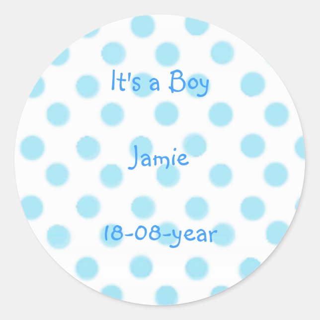 It's a boy! -polka dots sticker (Front)