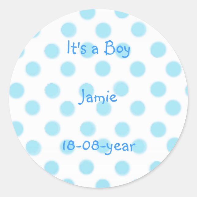 It's a boy! -polka dots sticker (Front)