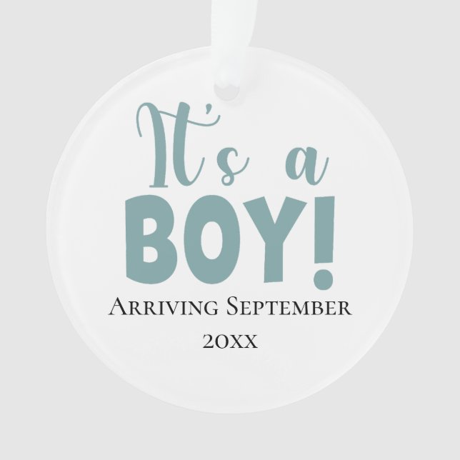It's A Boy Pregnancy Announcement Ornament (Front)