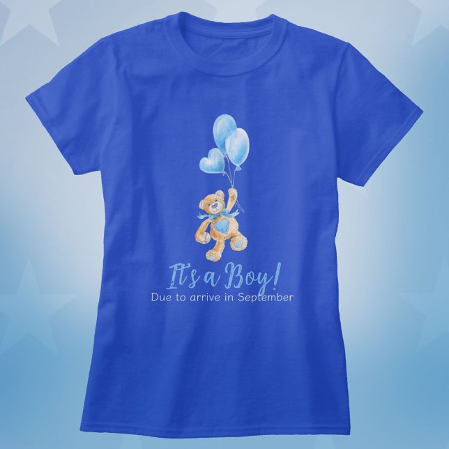 It's a boy pregnancy due month custom teddy bear T-Shirt (Creator Uploaded)
