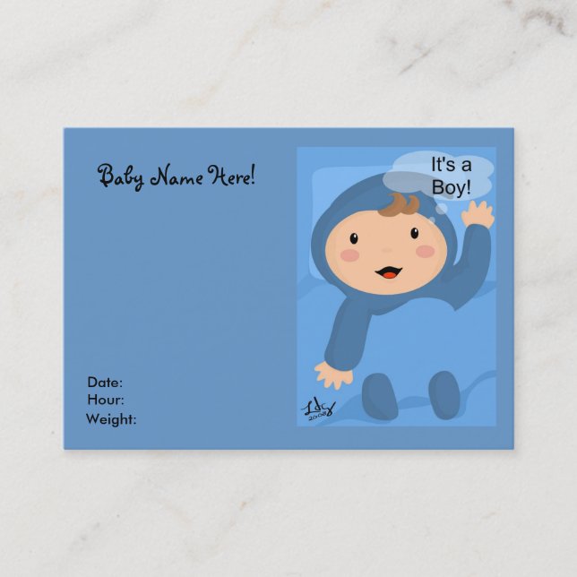 It's a Boy!!! Profile Card (Front)