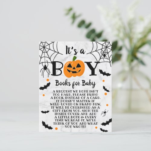 Its A Boy Pumpkin Halloween Baby Shower Book