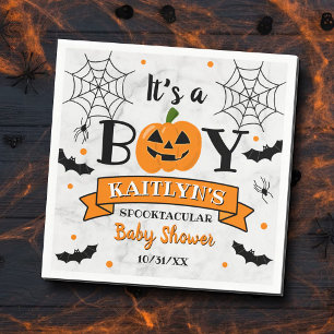 "It's A Boy" Pumpkin Halloween Baby Shower Napkins