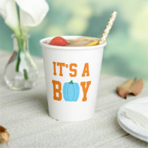 It's A Boy Pumpkin Paper Cups