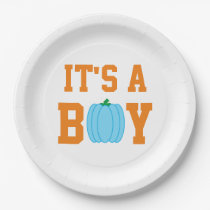 It's A Boy Pumpkin Paper Plates