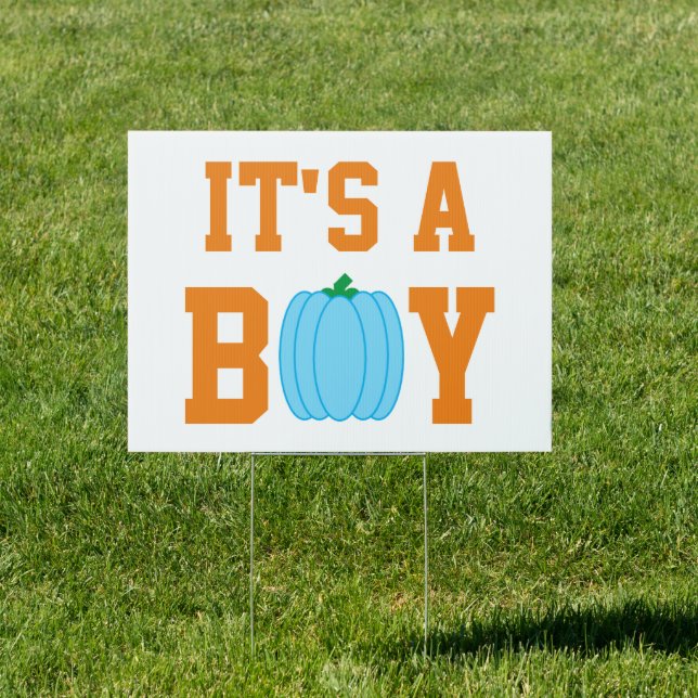 It's A Boy Pumpkin Sign (Insitu)