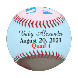 It's a Boy Quad Blue Pink Photo Baseball