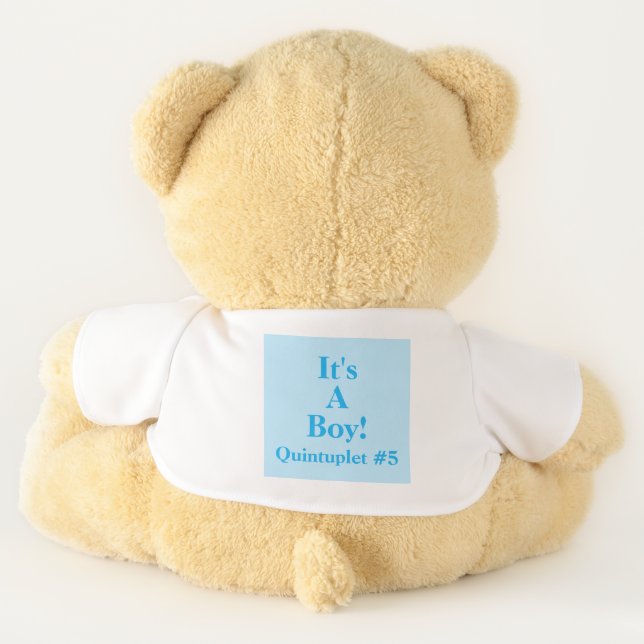 It's a Boy Quintuplets Blue Teddy Bear (Back)