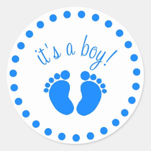 It's A Boy! Quotes by Enchanting Quotes Classic Round Sticker | Zazzle