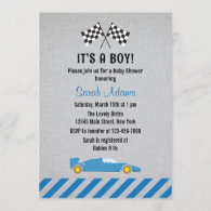 It's A Boy Race Car Baby Shower Invitation