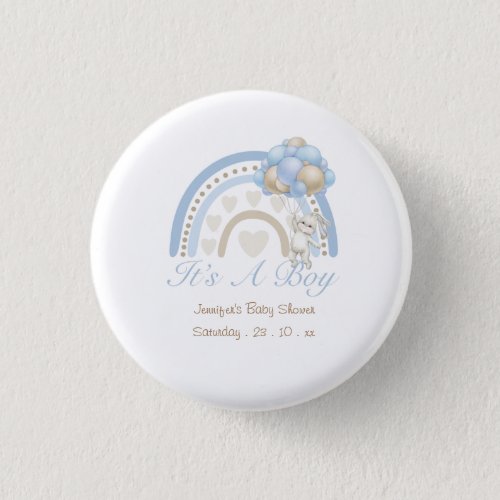 Its a Boy rainbow badge Button