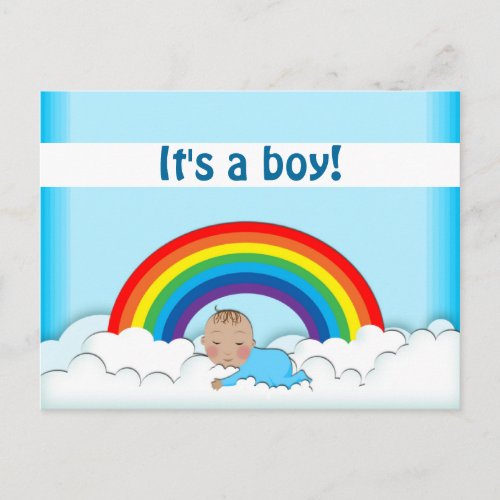 Its a boy Rainbow Birth announcement
