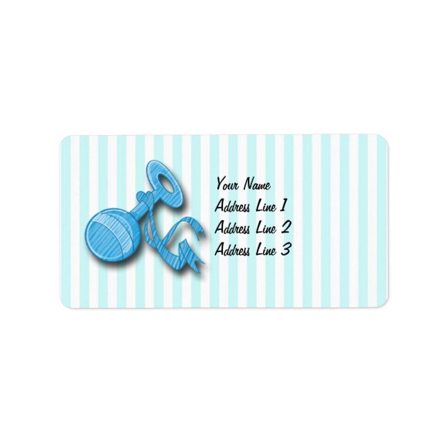 It's a Boy - Rattle Baby Shower Address Labels (Front)