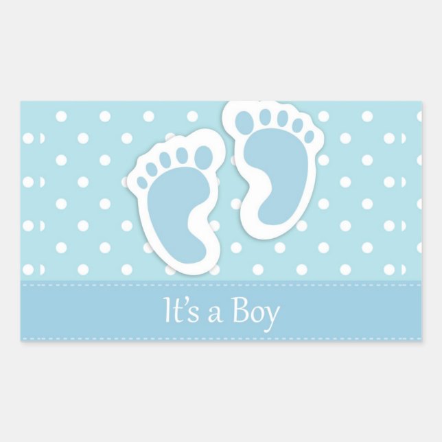 It's A Boy Rectangular Sticker (Front)