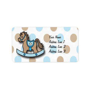 It's a Boy Rocking Horse Baby Shower Address Label