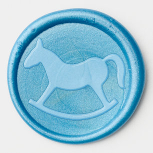 It's a Boy rocking horse wax seal stickers
