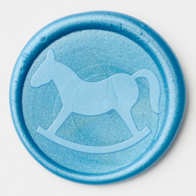 It's a Boy rocking horse wax seal stickers (Front)