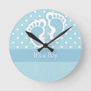 It's A Boy Round Clock