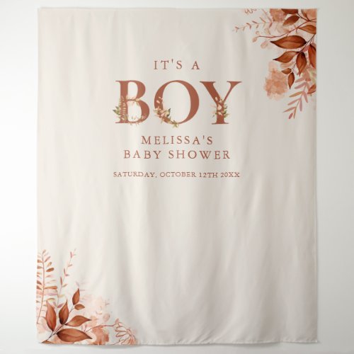 Its A Boy Rustic Fall Baby Shower Photo Prop Tapestry