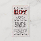 It's A Boy! Rustic Plaid Lumberjack Baby Shower Enclosure Card (Front)