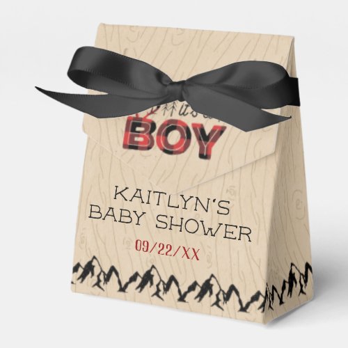 Its A Boy Rustic Plaid Lumberjack Baby Shower Favor Boxes