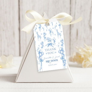 It's a Boy Safari Animal Blue Balloon Baby Shower Gift Tags