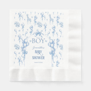 It's a Boy Safari Animal Blue Balloon Baby Shower Napkins