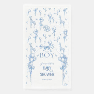 It's a Boy Safari Animal Blue Balloon Baby Shower Paper Guest Towels