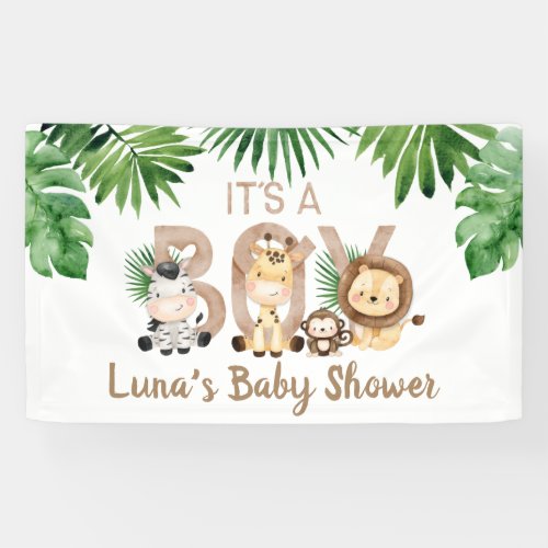 Its a Boy Safari Baby Shower Banner