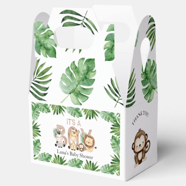 It's a Boy Safari Baby Shower Favor Box (Opened)