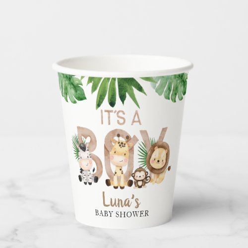 Its a Boy Safari Baby Shower Paper Cups