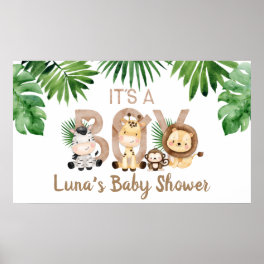 It's a Boy Safari Baby Shower Poster