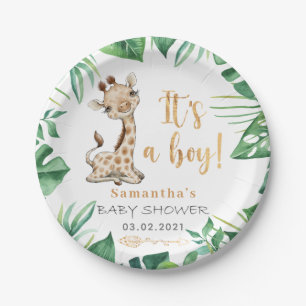 It's a Boy! Safari Giraffe Baby Shower Plate