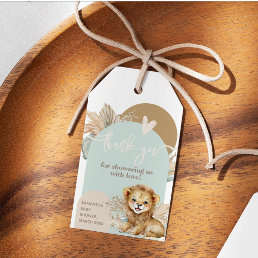 It&#39;s a boy Safari Theme Lion Baby Shower Gift Tags