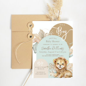 It's a boy Safari Theme Lion Baby Shower Invitation