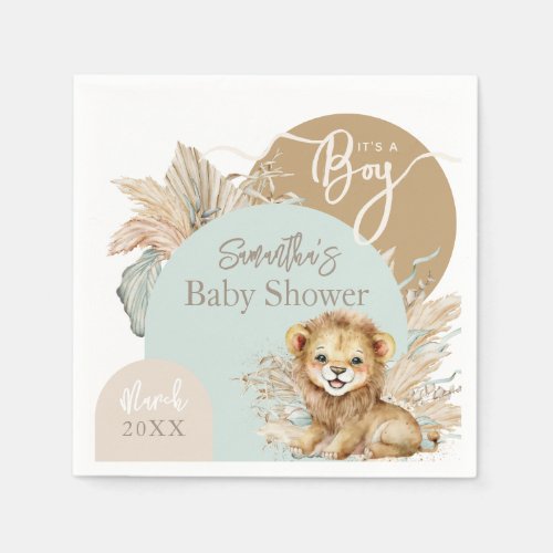 Its a boy Safari Theme Lion Baby Shower Napkins