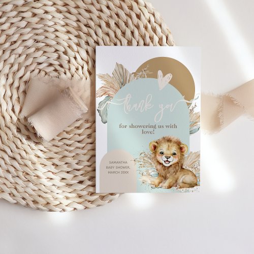 Its a boy Safari Theme Lion Baby Shower Thank You Card