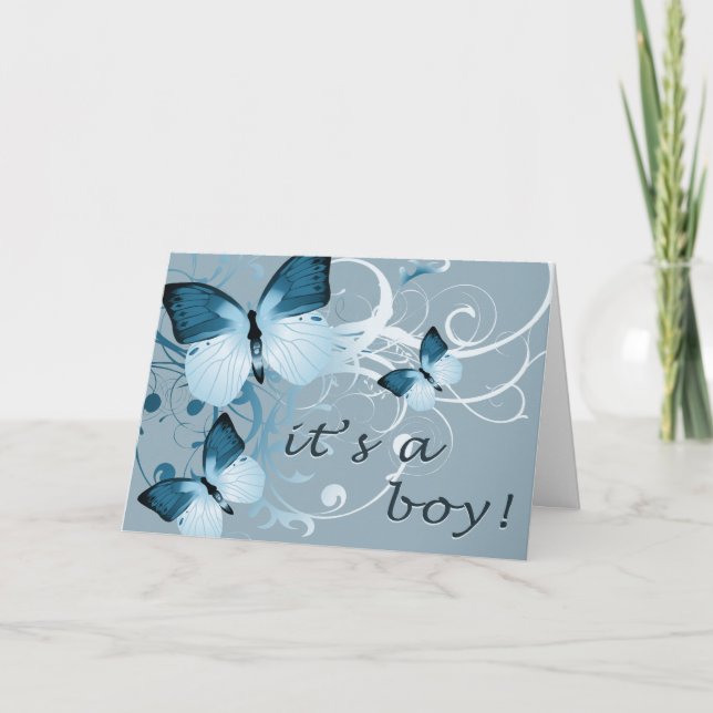it's a boy! : (see inside) : butterflies : announcement (Front)