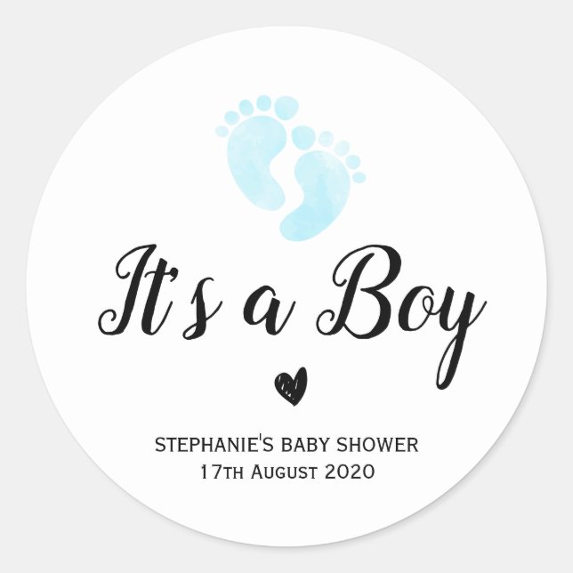 It's a Boy shower favor sticker (Front)