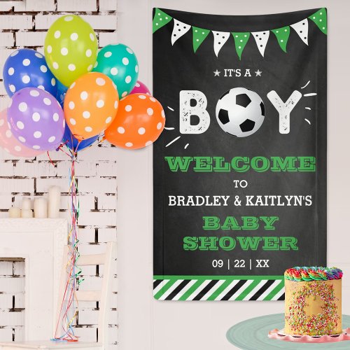 Its A Boy Soccer Themed Baby Shower Welcome Banner