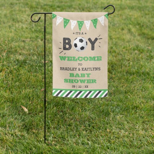 Its A Boy Soccer Themed Baby Shower Welcome Garden Flag