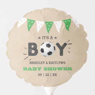 It's A Boy! Soccer Themed Co-ed Baby Shower Balloon