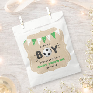 It's A Boy! Soccer Themed Co-ed Baby Shower Favor Bag